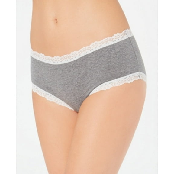 Jenni Women’s Lace Trim Hipster Underwear, Gray, XXL
