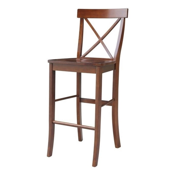 International Concepts X-Back Bar height Stool - 30" Seat Height Brown