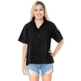 thumbnail image 5 of HAPPY BAY Women's Casual Short Sleeve Blouse Shirt Collared Blouses Button Down Dress Tee Shirts Hawaiian Tops for Women S Metal, Solid, 5 of 5