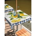 thumbnail image 2 of Outdoor Tablecloth with Umbrella Hole for Patio/Picnic/Party/Camping, Yellow Lemon Waterproof Table Cloth Square Cover Washable, Wooden Summer Botanical Black White Checkered (54"x 54"), 2 of 8
