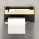 thumbnail image 3 of Portarrollos de papel higiénico, accesorio de baño duradero de aleación de zinc con estante multiusos, montaje en pared para espacios decorativos (negro), 3 of 4