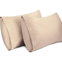 Lirex Queen Cases Set of 2, 100% Cotton Pillowcases, 20×30 inches, Light Coffee