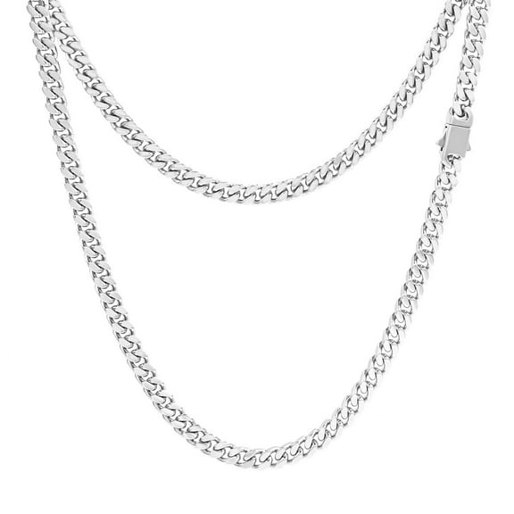 Italian Solid 925 Sterling Silver Chain Necklace for Men Women,5mm, 7mm Diamond Cut Cuban Link Chain, Sturdy & Shiny & Not Easy to Fade & Comfortable 18 20 22 24e & Comfortable 16 18 20 22 24 26 Inch