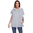 thumbnail image 1 of Womens Oversized Short Sleeve Hoodie Side Slits Pullover Sweater Top, 1 of 1