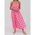 thumbnail image 3 of LMLYSoH Women's Spaghetti Strap Dresses Stylish Dot Print Ruffled Trim Sleeveless Long Dresses for Summer, 3 of 8