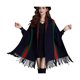 thumbnail image 1 of wonima44 LIULIFE Tassel Shawl Spring Autumn Women's Cloak Scarf Dual-use Cardigan with Sleeves Cape Poncho,Blue-OneSize, 1 of 1