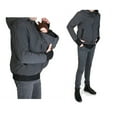 thumbnail image 4 of amropi Mens Kangaroo Jacket for Dad and Baby Carrier Hoodie Pullover Sweatshirt Grey,XXL, 4 of 6