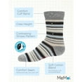 thumbnail image 3 of MeMoi Boys Multi-Stripe Cotton-Rich Fine-Gauge Crew Sock - Boys - Male, 9-11, Medium Gray Heather, 3 of 12