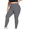 thumbnail image 2 of tarylea Plus Size Yoga Pants for Women High Rise Slim Fitted Leggings Solid Color Stretch Trousers Casual Comfy Workout Gym Pants, 2 of 6