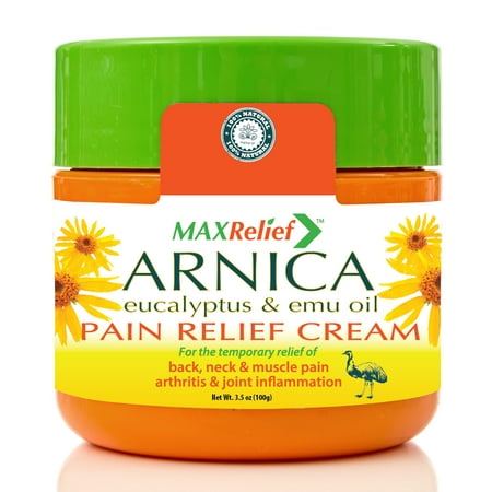 MaxRelief Arnica Pain Relief Cream - Australia's #1 - For Sufferers of Back, Neck, Knee, Joint & Muscle Pain. Reduces Arthritis & Joint Inflammation, Sciatica & Fibromyalgia pain treatment. 3.5 (Best Treatment For Pulled Back Muscle)