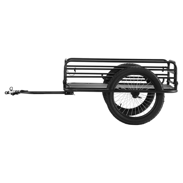 VEVOR Remorque de Vélo, Capacité de Charge de 275 Lb, Chariot-Bicyclette Robuste, Rangement Pliable Compact et Dégagement Rapide avec Attache Universelle, Roues de 20 Pouces, Convient à la Plupart des Roues de Vélo, Cadre en Acier au Carbone