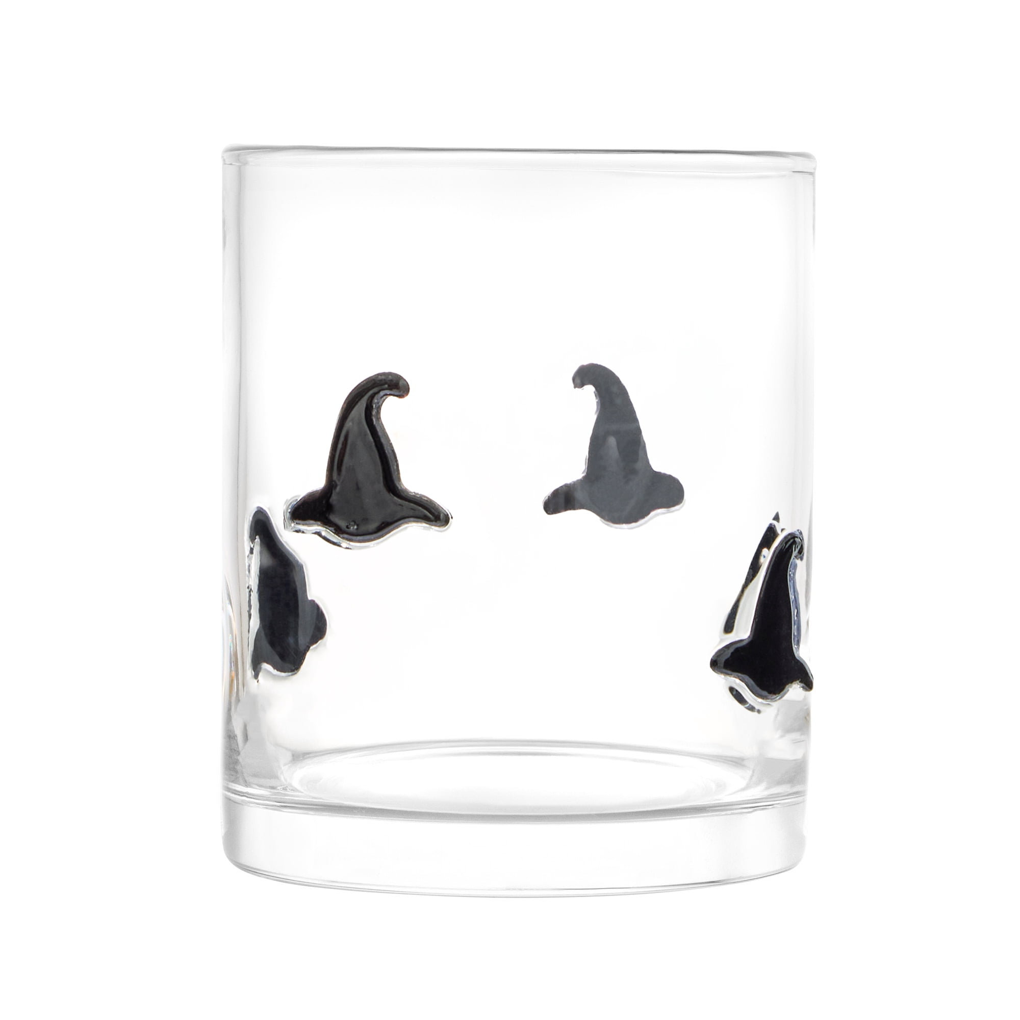 Thyme & Table 12 fl oz Halloween Black Witch Hat Charm Drinking Glasses, Set of 2