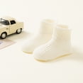 thumbnail image 2 of Ticikt New Born Shoes Knit Soft Baby Sock Booties for Boys Girls First Walking,Color:White,1-3 Years, 2 of 3