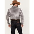 thumbnail image 4 of Blue Ranchwear Men's Plaid Print Long Sleeve Western Pearl Snap Shirt Grape Medium, 4 of 4