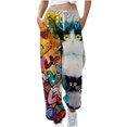 thumbnail image 1 of Pantalones de cintura elástica con bolsillo estampado para el Día de San Valentín informales a la moda para mujer, pantalones largos rectos, pantalones de chándal Fridja alkflakhf32483, 1 of 4