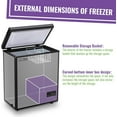 thumbnail image 3 of 4.0 Cubic Feet Deep Chest Freezer Small Freezer with Electronic Display Screen Electronic Thermostat Accurate to Every Degree removable Storage Basket Black, 3 of 16