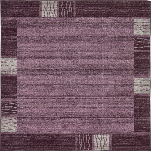Unique Loom Tapis Carré de Transition Contemporain de la Collection Del Mar, 8 Pieds, Violet/beige