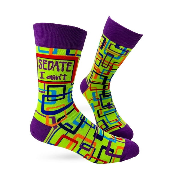 Sedate I Ain't Men's Novelty Crew Socks