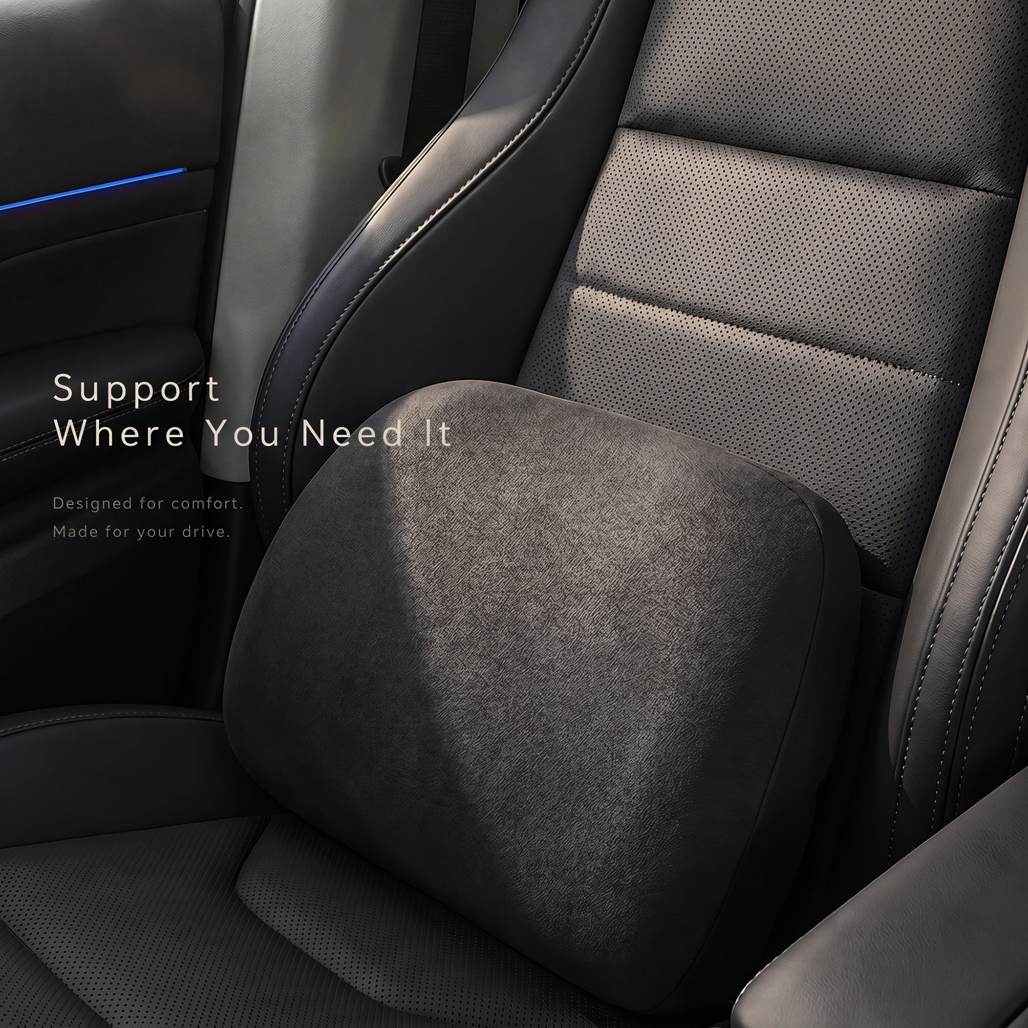 Unique Bargains U-shaped Lumbar Support Pillow for Back Support Carbon Black 15.7" x 10.6"