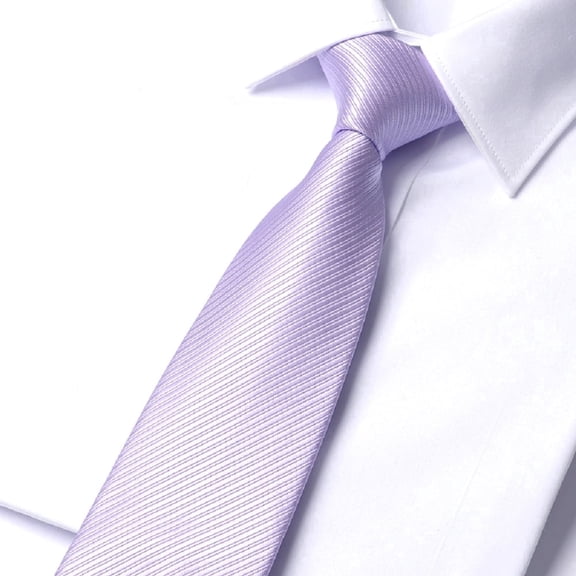 Yongchuantie Men's 3.15" Necktie Light Purple Striped Solid Color 8CM Wide Version Tie Gift Box