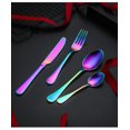 thumbnail image 4 of 4-Pieces Flatware Set, Rainbow Silverware Stainless Steel Reusable Wedding Dinnerware Cutlery Set, 4 of 8