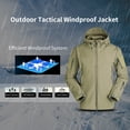 thumbnail image 2 of Chaqueta cortavientos con capucha para exteriores para hombre, para caza, acampada, escalada y senderismo, 2 of 8