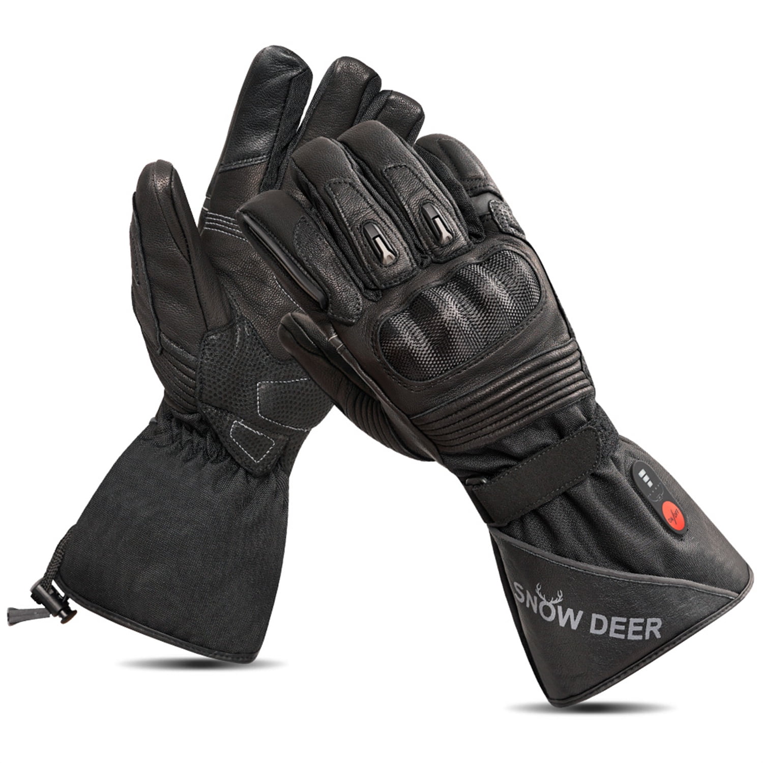 SNOW DEER Heated Motorcycle Gloves - 7.4V Electric Rechargeable Battery Waterproof Gloves for Men Women,Winter Biking Cycling Hunting Fishing Skiing Riding Powered Gloves