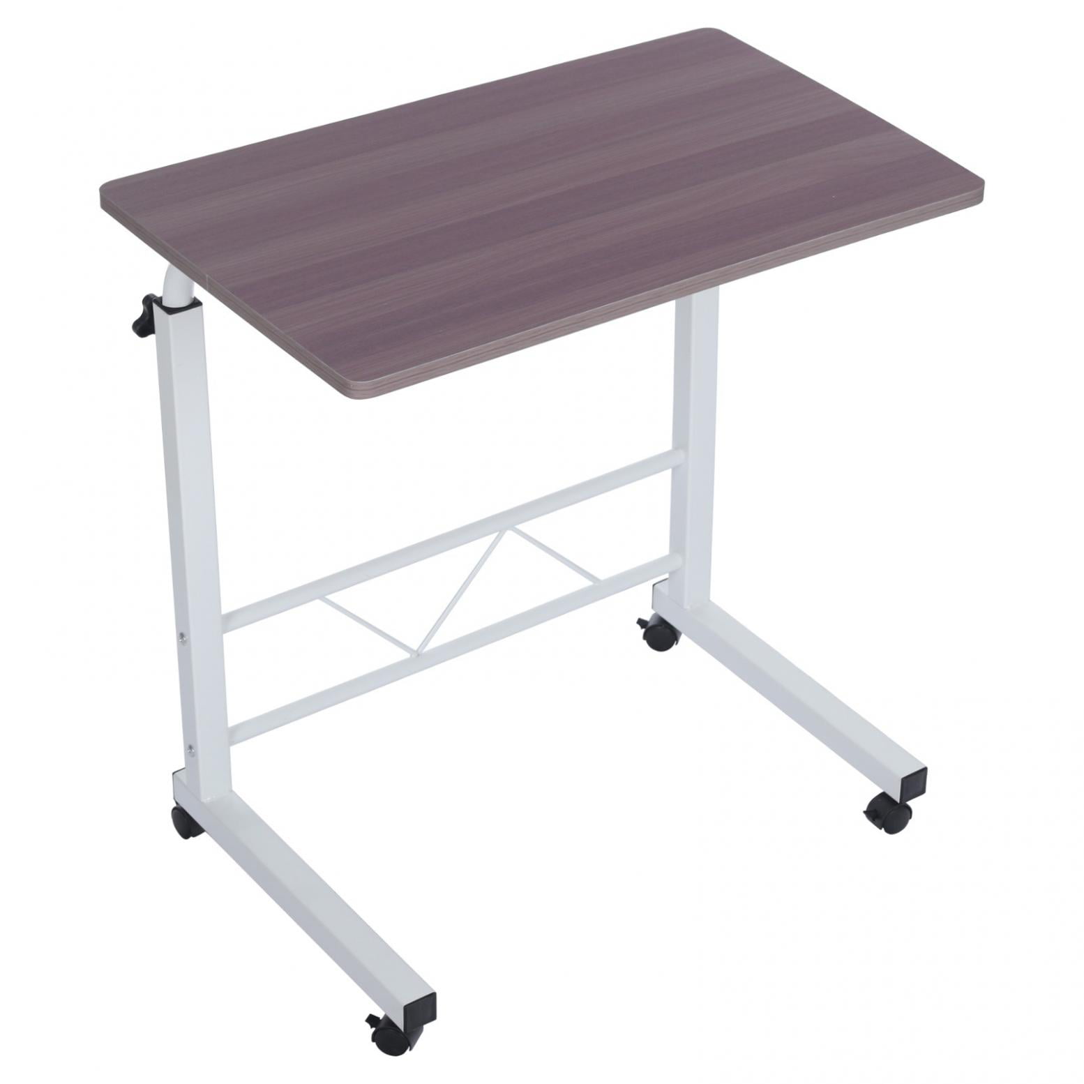 HUU C-Shaped Home Office Desk Height Adjustable Mobile Computer Bedside Table 