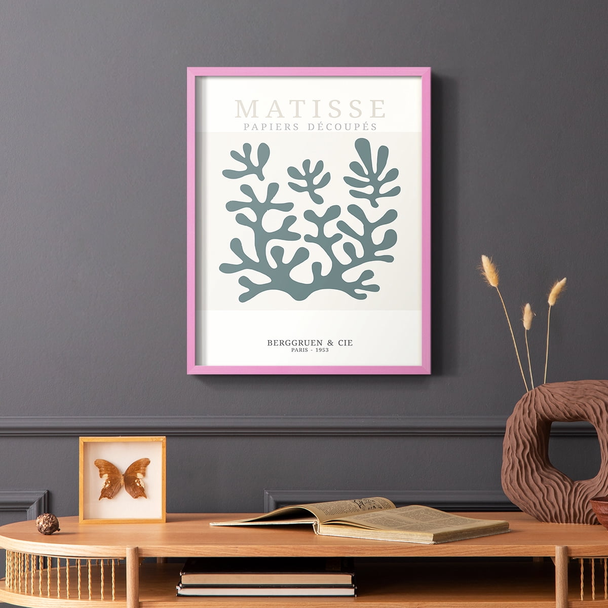 Matisse CDXXVII in Pink Solid Wood Framed Print No Nail Hanging