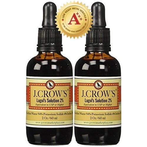 J.CROW'S Lugol's Solution of Iodine 2% 2 oz Twin Pack (2 bottles)