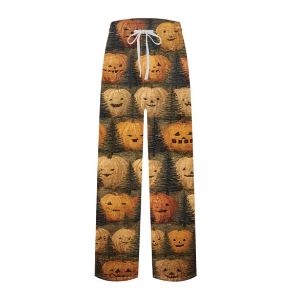 Domuza Halloween Pajamas for Men Casual Drawstring Elastic Waist Funny Spooky Print Pj Pants Relaxed Fit Cute Wide Leg Lounge Sleepwear 3XL