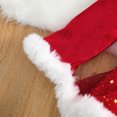 thumbnail image 4 of Newborn Baby Girl Christmas Santa Romper Dress Long Sleeve Velvet Bodysuit Dress Headband 2Pcs Outfit Infant Xmas Clothes Set, 4 of 8