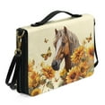 thumbnail image 2 of FOR U DESIGNS Sunflower Horse Bible Cover for Women Butterfly Leather Bible Cover Size Medium with Adjustable Strap Portable Bible Book Cover Carrying Case for Bible Study Religious, 2 of 7