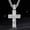 Silver, variant on 14K Gold Plated Zirconia Cross Necklace for Women, Chunky Christian Cross Pendant with 24" Cuban Chain, Faith Religious Jewelry Gift for Baptism, Confirmation and Christmas