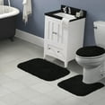 thumbnail image 2 of Garland Rug Serendipity Washable Nylon Bath Rug Set, 3 Piece Set (21"x34" Bath Rug, Contour Rug, & Toilet Lid) Black, 2 of 6