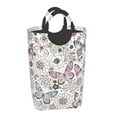 thumbnail image 2 of Kll Vintage Butterflies Laundry Hamper,Large Canvas Fabric Lightweight Storage Basket Toy Organizer Dirty Clothes Collapsible Waterproof For College Dorms,Children Bedroom,Bathroom, 2 of 6
