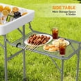thumbnail image 3 of WBTER Ice Table with Side Table, Portasble Cooler Table with Removable Skirt, Patio Table, Indoor & Outdoor Bar for Events, Parties and Camping White, 3 of 7
