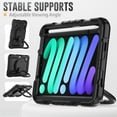 thumbnail image 5 of For iPad Mini 7th/6th Generation Case 8.3 inch 2024/2021, 360 Rotating Shockproof Cover with Stand, Handle, Shoulder Strap, Black, 5 of 7