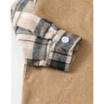 thumbnail image 6 of 12 Months Baby Boys Outfits 18 Months Boys Fall Winter Clothes Toddler Boys Long Sleeve Hooded Plaid Top Jeans Pants 2PCS Set Khaki, 6 of 8