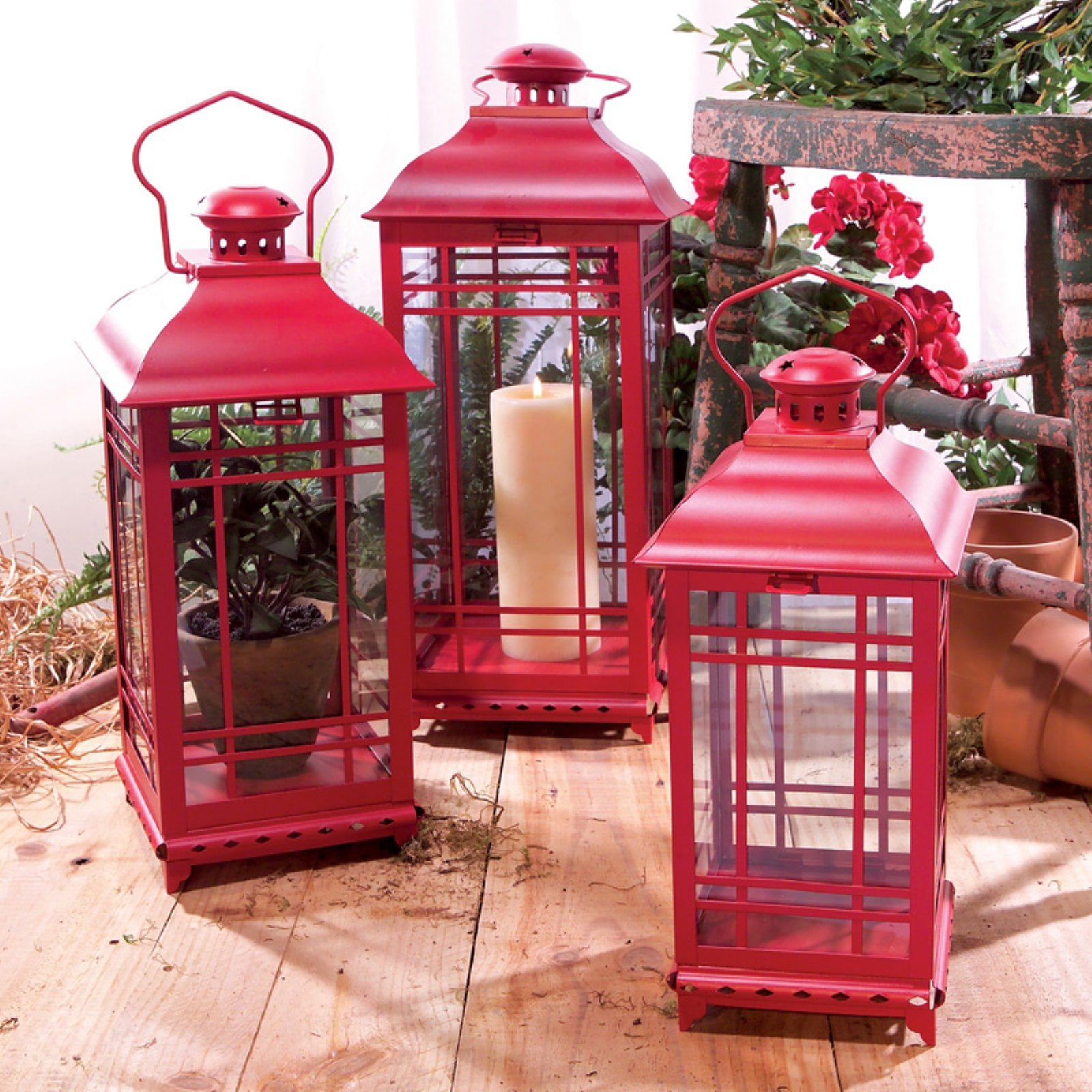 Melrose International Mission Lantern Set of 3