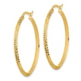 thumbnail image 2 of Primal Gold 14 Karat Yellow Gold Diamond-cut Hoop Earrings, 2 of 4