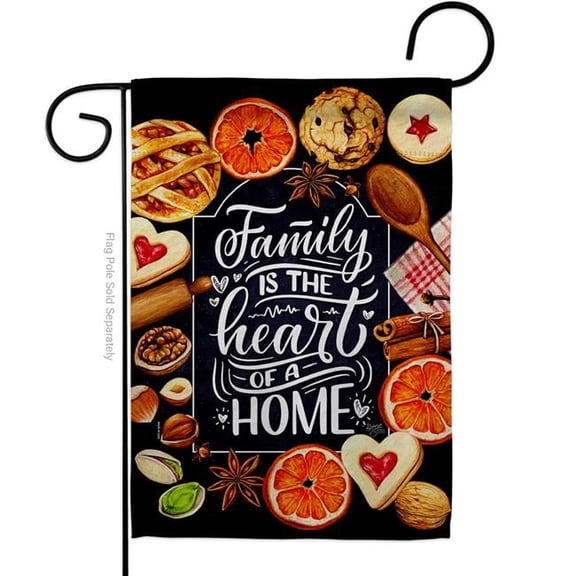 Breeze Decor G150076-BO 13 x 18.5 in. Family is Heart Sweet Life Expression Double-Sided Decorative Vertical Garden Flags - House Decoration Banner Yard Gift