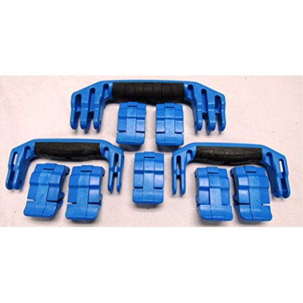3 Blue Replacement Handles / 7 Latches for Pelican 1650. Customize your