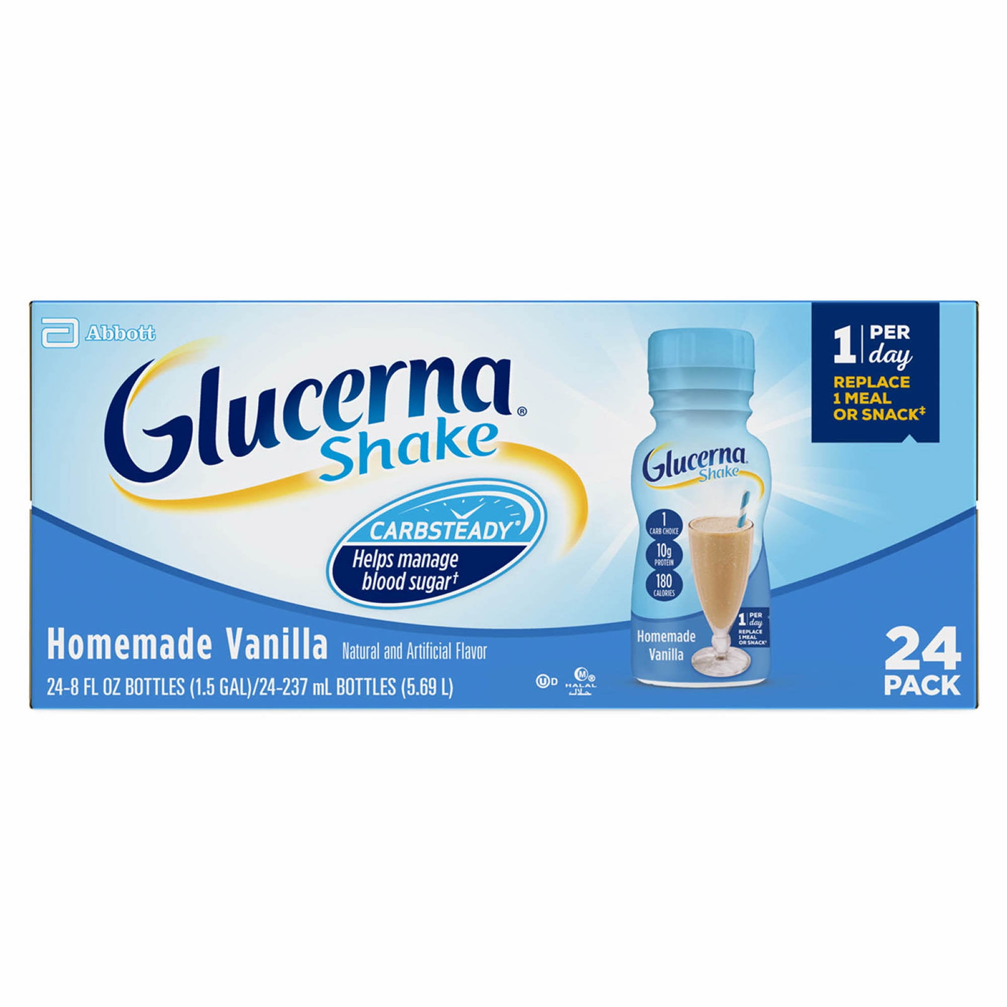 Glucerna Diabetes Nutritional Shake, 12g of Protein, Homemade Vanilla