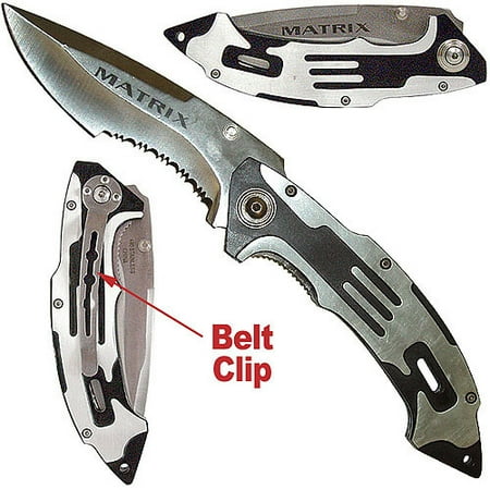 - Whetstone Matrix Stainless Steel Folding Knife, Silver