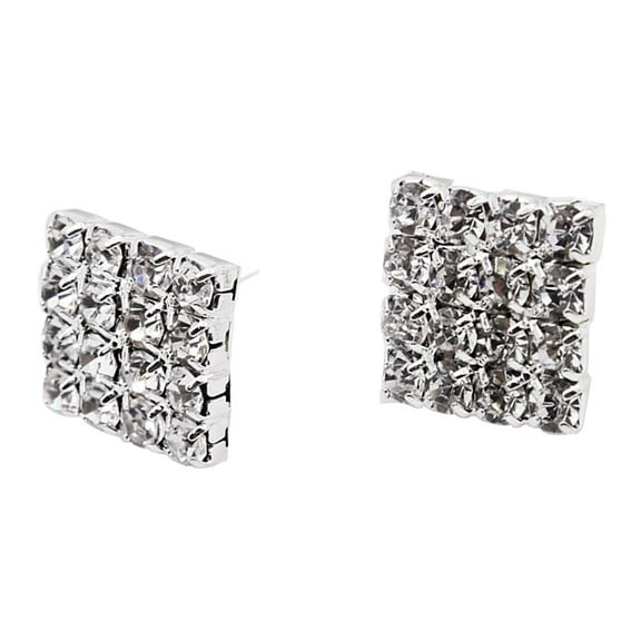 1 piece earrings crystal rhinestone square shape stud earrings