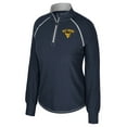 thumbnail image 2 of Women's Colosseum Navy West Virginia Mountaineers Bikram Raglan Quarter-Zip Top, 2 of 3