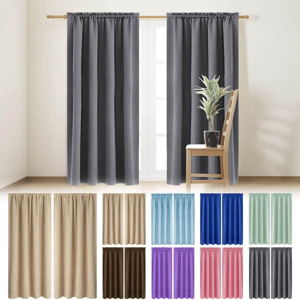 Cortinas opacas para dormitorio - cortinas aisladas térmicamente para ahorrar energía con reducción de ruido, oscureciendo el divisor de habitaciones para cine en casa y habitación infantil