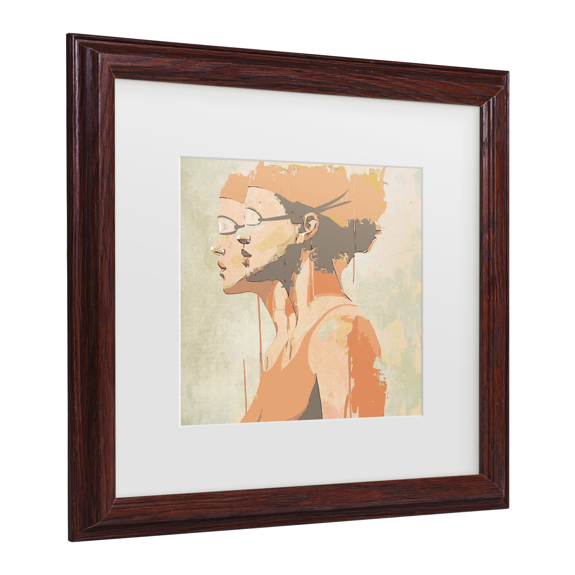 Layla Oz ‘Swimming Twins’ Matted Framed Art  - 16x16