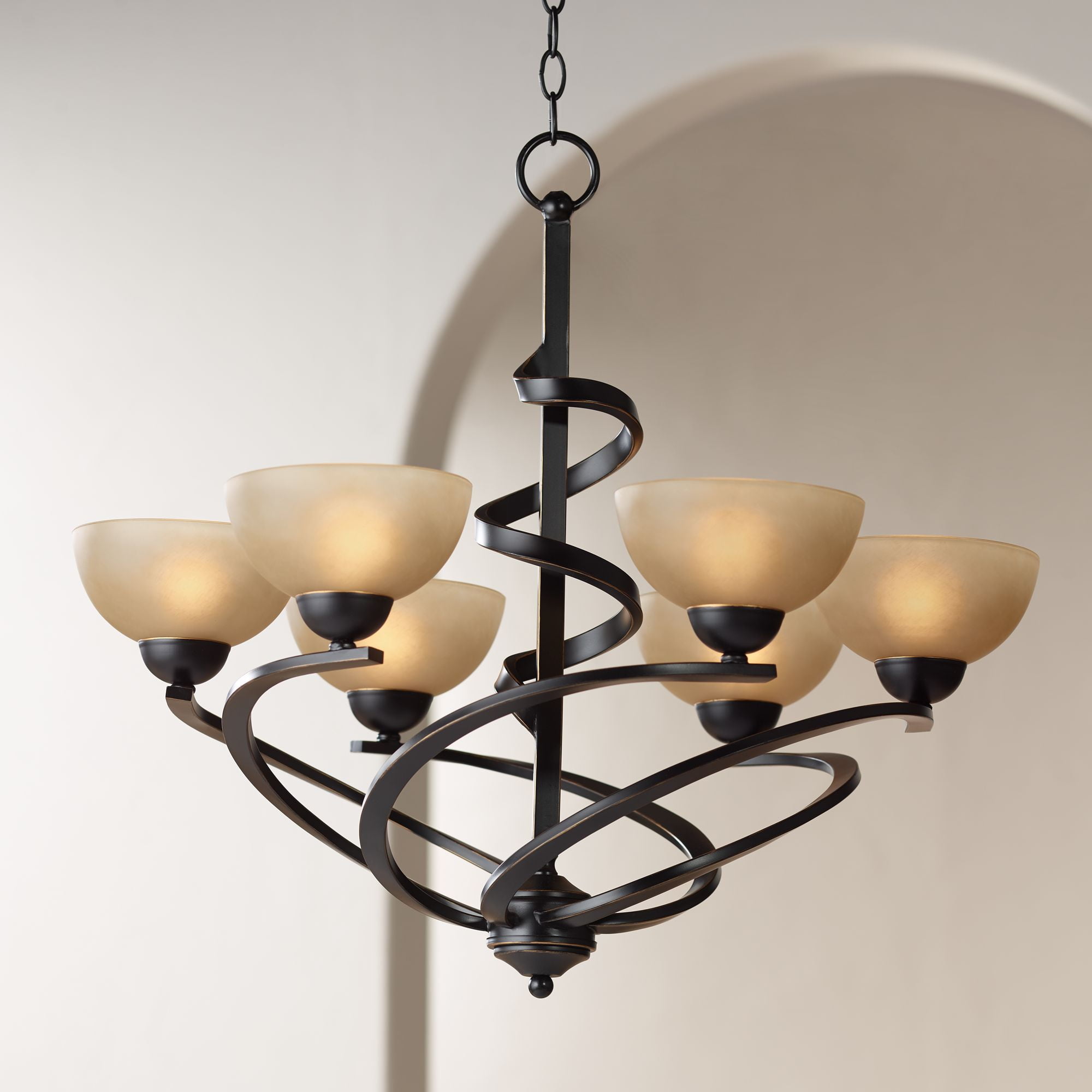 Franklin Iron Works Dark Mocha Chandelier 27 1/2" Wide ...